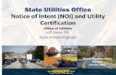 State Utilities Office Notice of Intent (NOI) and Utility …...Notice of Intent (NOI) and Utility Certification 2nd Submission –Copy of NOI only Erosion, Sedimentation and Pollution