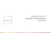 Evine Live Inc. Investor Presentation€¦ · Evine Live Inc. Investor Presentation May 2018. 2 ... November 2017 Positive earnings in 2017 –first time in 10 years Book Value =