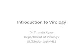 Introduction to Virology - Mbchb smu2...Introduction to Virology Dr Thanda Kyaw Department of Virology UL(Medunsa)/NHLS Objectives •At the end of the lecture the learner will be