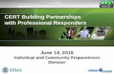 CERT Building Partnerships with Professional Responders€¦ · CERT needs to be offered quality training to meet the identified vulnerabilities. CERT members need to be taught to