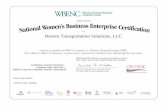 Revere Transportation Solutions, LLC€¦ · Certification Granted: 3/31/2016. WBENC Women's Business Enterprise National Council hereby grants National Women's Business Enterprise