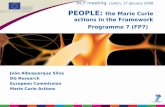 PEOPLE: the Marie Curie Programme 7 (FP7) · Marie Curie Actions in FP7: ITN Main features Aims to improve career perspectives of early stage researchers in both public & private
