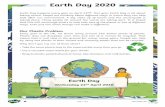Earth Day 2020 · 2020-05-17 · Earth Day 2020 Green Fingers The plants on our planet are very important. They help take some of the warming gases out of the air and are food for