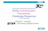 Cryptographic Message Authentication Entity Authentication ... · PDF file Reading Nicolas T. Courtois, 2009-2018 3 Two Main Areas in Authentication 1. Cryptographic Message Authentication