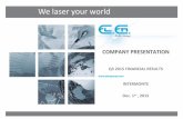 El.En. presentazione 01.12 - eMarket Storage · 2015-12-01 · contents nor to update the forward-looking statements to reflect events or ... LASERS AND LASER APPLICATIONS 2. THE