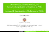 Characteristics, Bicharacteristics, and Geometric …Geometric Singularities of Solutions of PDEs — Lecture II: Singularities of Solutions of PDEs Luca Vitagliano University of Salerno,