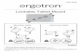 Lockable Tablet Mount - Ergotron · 2019-11-06 · 2 of 5 888-97-395-G-01 rev. E • 01/19 1 Important! Hold handles when moving mounted tablet around. Not holding handles may cause
