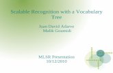 Juan David Adarve Malik Goumidilear.inrialpes.fr/~verbeek/mlcr.slides.10.11/voc.tree.pdf · Scalable Recognition with a Vocabulary Tree Juan David Adarve Malik Goumidi MLSR Presentation