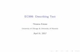 EC999: Describing Text - Thiemo Fetzer · EC999: Describing Text Thiemo Fetzer University of Chicago & University of Warwick April 6, 2017. Descriptive Statistics for Text data Before