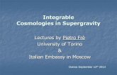 Integrable Cosmologies in Supergravitytheor.jinr.ru/~diastp/summer13/lectures/Fre.pdf · Algebras of the type D 4 D " D " 1 D 6 D 5 D 3 D 2 D 1 D 1 D 2 D " D " 1 exist for any Algebras