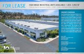 for lease HIGH IMAGE INDUSTRIAL UNITS AVAILABLE: 1,824 ...€¦ · size from 1,628 to 3,552 square feet with the ability to combine units for larger lease requirements. The quality
