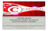 2018-2019 Cardinal High School Curriculum Guide · 2018-2019 Cardinal High School Curriculum Guide Cardinal Community School District 4045 Ashland Road, Eldon, Iowa 52554