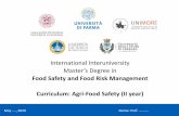 Food Safety and Food Risk Management Curriculum: Agri-Food ... · Biotechnology and agronomy for safety and identity preservation of agrifood products Biotechnology and safety aspects