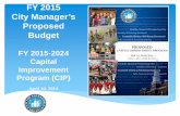 FY 2015 City Manager’s Proposed Budget · FY 2015 City Manager’s Proposed Budget FY 2015-2024 Capital Improvement Program (CIP) April 10, 2014