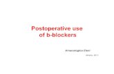 Postoperative use of b-blockers · b-blockers have been advocated to reduce the incidence of PMI as they reduce myocardial oxygen consumption and hence the incidence and degree of