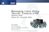 Managing Linux Using 'Secret' Tools in z/VM · 2002-08-25 · Performance monitoring on z/VM systems An enhanced real time performance monitor allows systems programmers to monitor