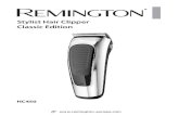 Stylist Hair Clipper Classic Edition - Remington, Europe Stylist Hair Clipper Classic Edition. 2 i e