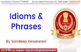 Idioms & Phrases...Foundation Course (7:00PM) By Sandeep Kesarwani Sir (Ref Code- SANDEEP12) PDF क ल ए Join Telegram-  Idioms & Phrases By Sandeep ...