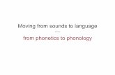 Moving from sounds to language - uni-bremen.de · 2009-11-08 · The phonological system of a language defines which ‘abstract sounds’ aredefines which ‘abstract sounds’ are
