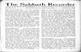 TheSabbath·RecorderVol+89... · 2017-07-14 · TheSabbath·Recorder A Seventh Day Baptist WeeklyPGblishedby the American Sabbath Tnct Society, Plain&e1d,N.I~' , Jil' "-' . VOL. 89,
