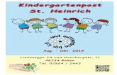 Kindergartenpost St. Heinrich · Siehe Infowand in der Kita Do 03.10.19 Feiertag: „Tag der Deutschen Einheit“ Der Kindergarten ist geschlossen. Fr 04.10.19 Heute ist eine Gruppe