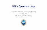 NSF’s Quantum LeapTaking the Leap • Quantum Leap builds on years of NSF investment in fundamentals of quantum ideas, discoveries, and people • It is high risk • Quantum Science,