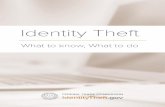 Identity Theft - What to Know, What to Do · 2019-04-03 · There’s detailed advice for tax, medical, and child identity theft – plus over thirty other types of identity theft.