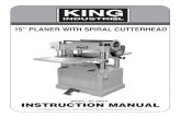 15” PLANER WITH SPIRAL CUTTERHEAD · WARNING: TO MAINTAIN PROPER GROUNDING OF YOUR PLANER, DO NOTREMOVE OR ALTER THE GROUNDING PRONG IN ANY MANNER. 220V OPERATION As received from