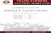 WEEKLY SALES NEWS - Thame Farmers Auction Mart Ltd · 2020-06-09 · WEEKLY SALES NEWS STOCK SOLD DURING THE WEEK Prime Sheep 2152 Store Cattle 245 Prime Cattle 373 01844 217437 .