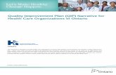 Quality Improvement Plan (QIP) Narrative for Health Care … QIP-2014... · 2015-03-30 · 2 Overview The CCH quality indicators selected to be a priority focus for the 2014/2015