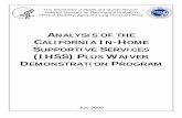 Analysis of the California In-Home Supportive Services ... · Restaurant Meal Vouchers: IHSS Plus Waiver recipients have the option, under appropriate circumstances, to receive a