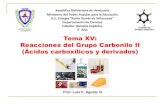 Tema XV: Reacciones del Grupo Carbonilo II (Ácidos ......Tema XV: Reacciones del Grupo Carbonilo II (Ácidos carboxílicos y derivados) República Bolivariana de Venezuela Ministerio