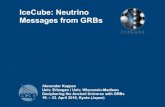IceCube: Neutrino Messages from GRBsinoue/GRB... · Alexander Kappes, GRB’10, Kyoto, 23. April 2010 Waxman-Bahcall spectrum Individual spectra Prompt phase: stacked searches •