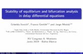 Stability of equilibrium and bifurcation analysis in delay di⁄erential … · 2020-04-01 · Hopf bifurcation curves and dynamic stability Results combining Frequency and Time Domain