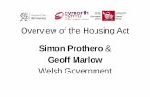Overview of the Housing Act - Community Housing Cymru · • Becomes Housing (Wales) Act 2014 17th September 2014 • Secondary legislation progress • Statutory Code of Guidance