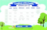 Timetable 2019-2020 A5 - English With Emilie...3º-4º Eso 1º-2º Eso 10:00h - 13:00h 17:00h - 18:00h 18:00h - 19:00h 19:00h - 20:00h 20:00h - 21:00h MENSUAL 10€/clase Hay flexibilidad