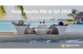 HolidayCheck Group presentation on final results 9M & Q3 2018 · 2018-11-08 · Disclaimer Final Results 9M & Q3 2018 18 This presentation contains 'forward looking statements' regarding