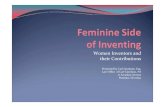 Women Inventors and their Contributions · 2013-01-16 · Women Inventors about 8 percent of US Patents Prior to WWII -Individualism Lack of Educational/Career Opportunities Full