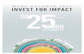 MARY BALDWIN 2025 INVEST FOR IMPACT€¦ · 02/04/2018  · INVEST FOR IMPACT IMPACT INVESTORS We embark upon the initial phase of our Invest for Impact campaign, seeking to raise