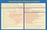 Open Education Initiatives in Canada · Benefits of OER • Financial: to date, OER initiatives have saved students over ... Challenges Facing OER • Skepticism: “How can a free