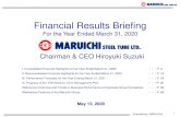 Financial Results Briefing...Everywhere, MARUICHI 1 Financial Results Briefing For the Year Ended March 31, 2020 Chairman & CEO Hiroyuki Suzuki I. Consolidated Financial Highlights