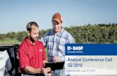 Analyst Conference Call Q2 2018 - BASF · July 27, 2018 | BASF Q2 2018 Analyst Conference Call Cautionary note regarding forward-looking statements This presentation contains forward-looking