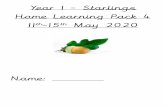 Year 1 - Starlings Home Learning Pack 4€¦ · Online, you can also access extra maths home learning on the White Rose Maths site. Use the link below and click on your year group!