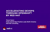 ACCELERATING DEVOPS THROUGH OPENSHIFT BY RED HAT · through the life cycle from idea to production Beneﬁts Process control over releases: Releases cannot go to production without