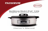 NuWave Nutri-Pot 13Q 'LJLWDO3UHVVXUH&RRNHU€¦ · Baby Back Ribs Serves: 8-12 Ingredients: 4 tablespoons olive oil, divided 2 yellow onions, medium dice 8 cloves garlic, minced 2