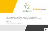 An integrated policy framework for the sustainable ...€¦ · •Future policy must provide detailed system prescriptions- ... Energy Performance Buildings Directive Bioeconomy Energy