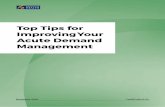 Top Tips for Improving Your Acute Demand Management...Citation: Ministry of Health. 2018. Top Tips for Improving Your Acute Demand Management. Wellington: Ministry of Health. Published