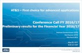 Conference Call FY 2016/17 · Computer Communication Consumer Automotive Industrial Medical Aviation/Military Market Update* – Electronics market Electronics remained 2016 YoY stable