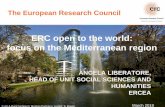 ERC open to the world: focus on the Mediterranean …...• to work on a research topic of own choice, with a team of own choice• to gain true financial autonomy for 5 years• to