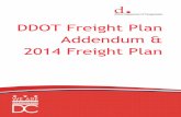 DDOT Freight Plan Addendum & 2014 Freight Plan · 2016 – 2020 to projects addressing congestion and developing a better understanding and management of freight movement in the District.